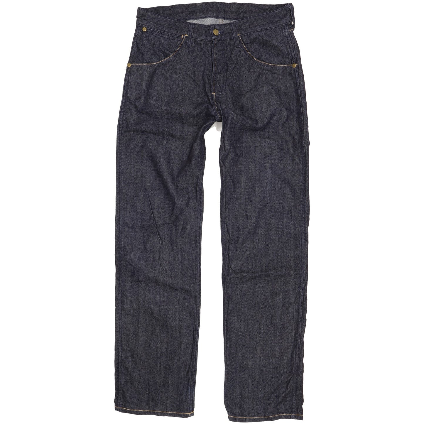 Wrangler 4MRB Men Navy Straight Regular Jeans W32 L33
