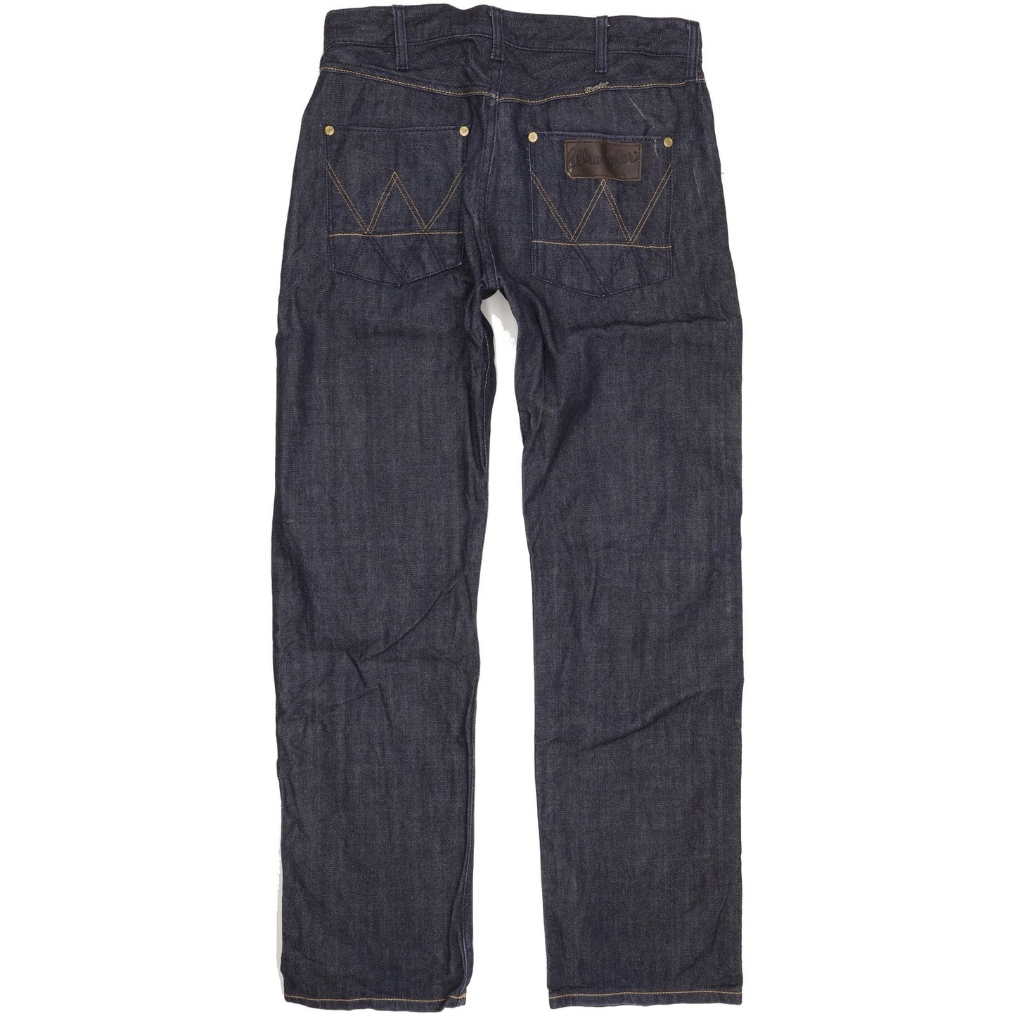 Wrangler 4MRB Men Navy Straight Regular Jeans W32 L33