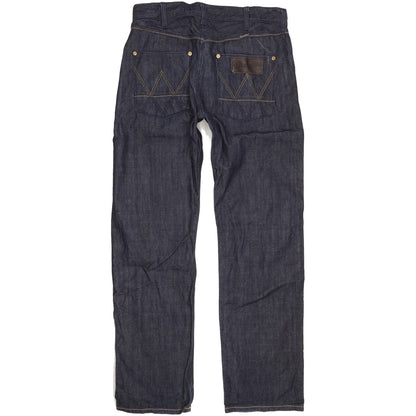 Wrangler 4MRB Men Navy Straight Regular Jeans W32 L33