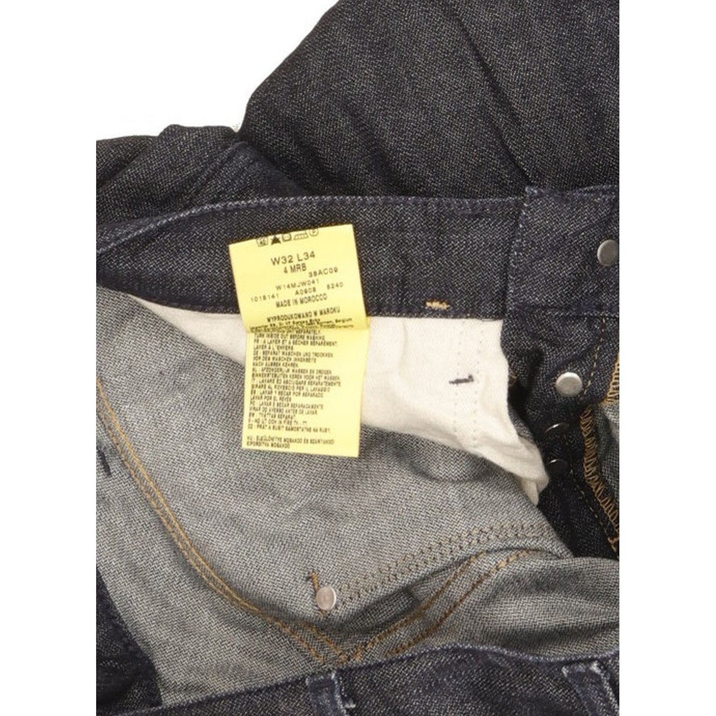 Wrangler 4MRB Men Navy Straight Regular Jeans W32 L33