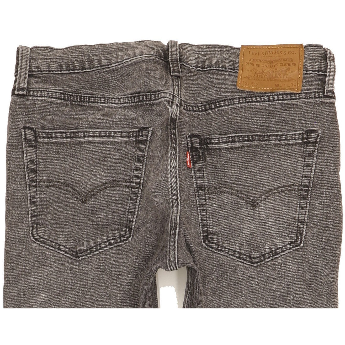 Levi's 512 Men Grey Straight Slim Stretch Jeans W31 L33