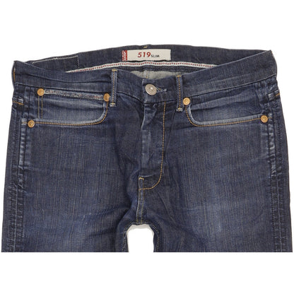 Levi's 519 Men Blue Straight Slim Stretch Jeans W34 L33