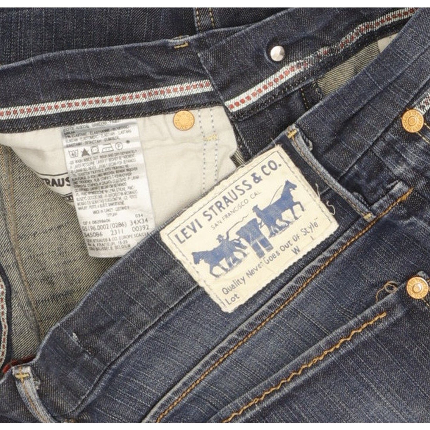 Levi's 519 Men Blue Straight Slim Stretch Jeans W34 L33
