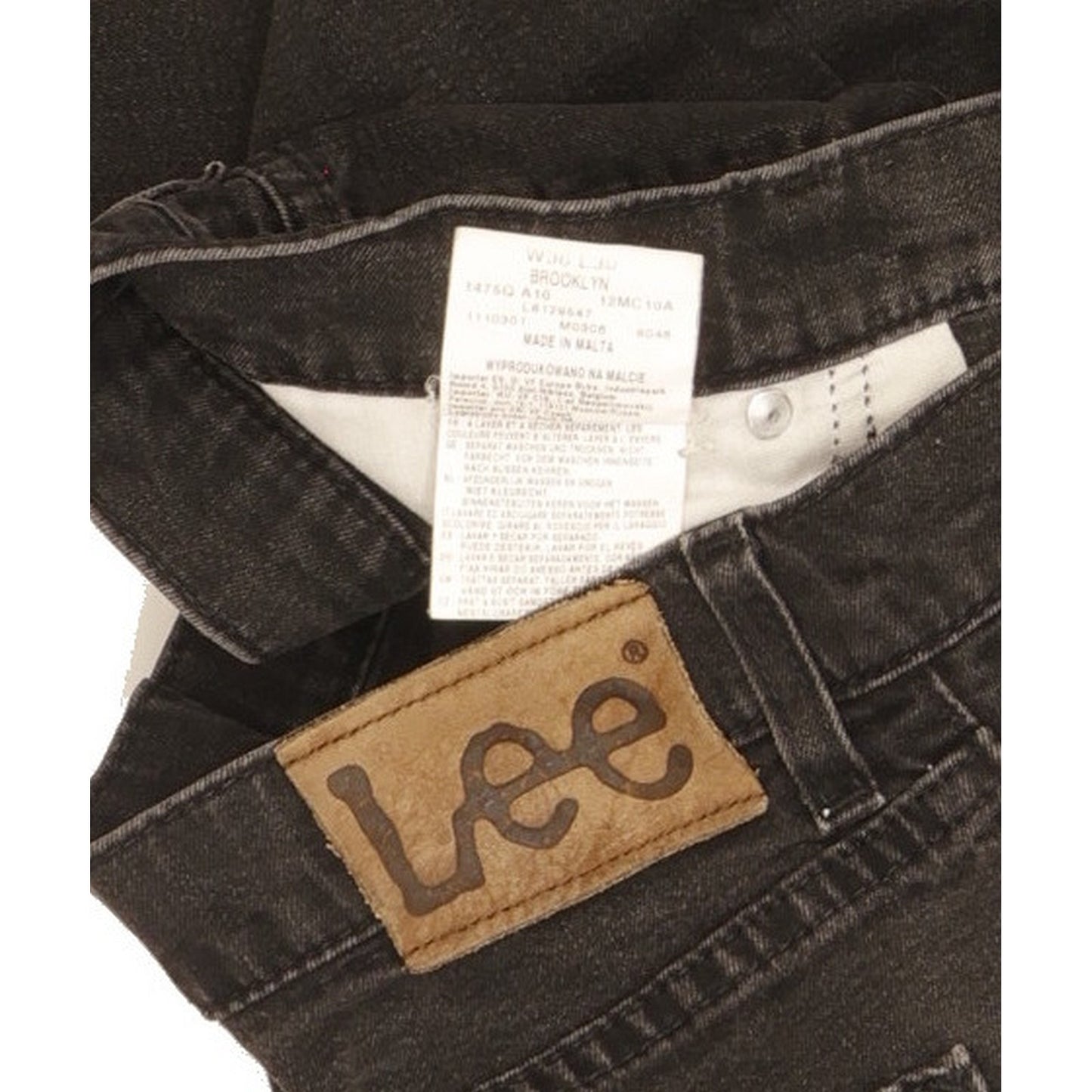 Lee Brooklyn Men Black Straight Regular Stretch Jeans W36 L27