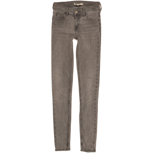 Levi's 710 Super Women Grey Skinny Slim Stretch Jeans W25 L31