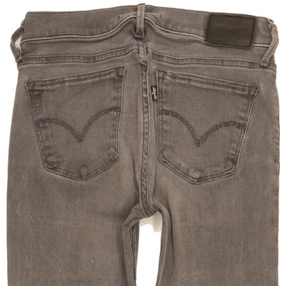 Levi's 710 Super Women Grey Skinny Slim Stretch Jeans W25 L31