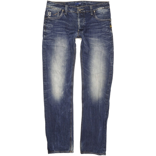 G-Star Attacc Men Blue Straight Regular Jeans W33 L34