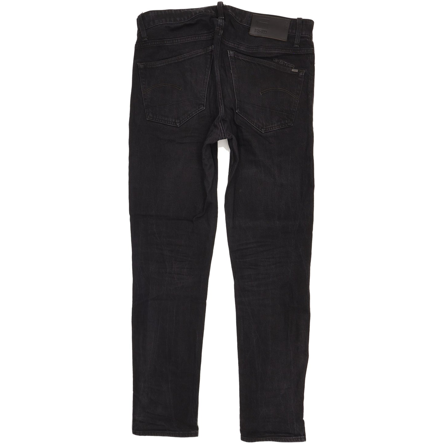 G-Star 3301 Men Black Straight Slim Stretch Jeans W32 L31