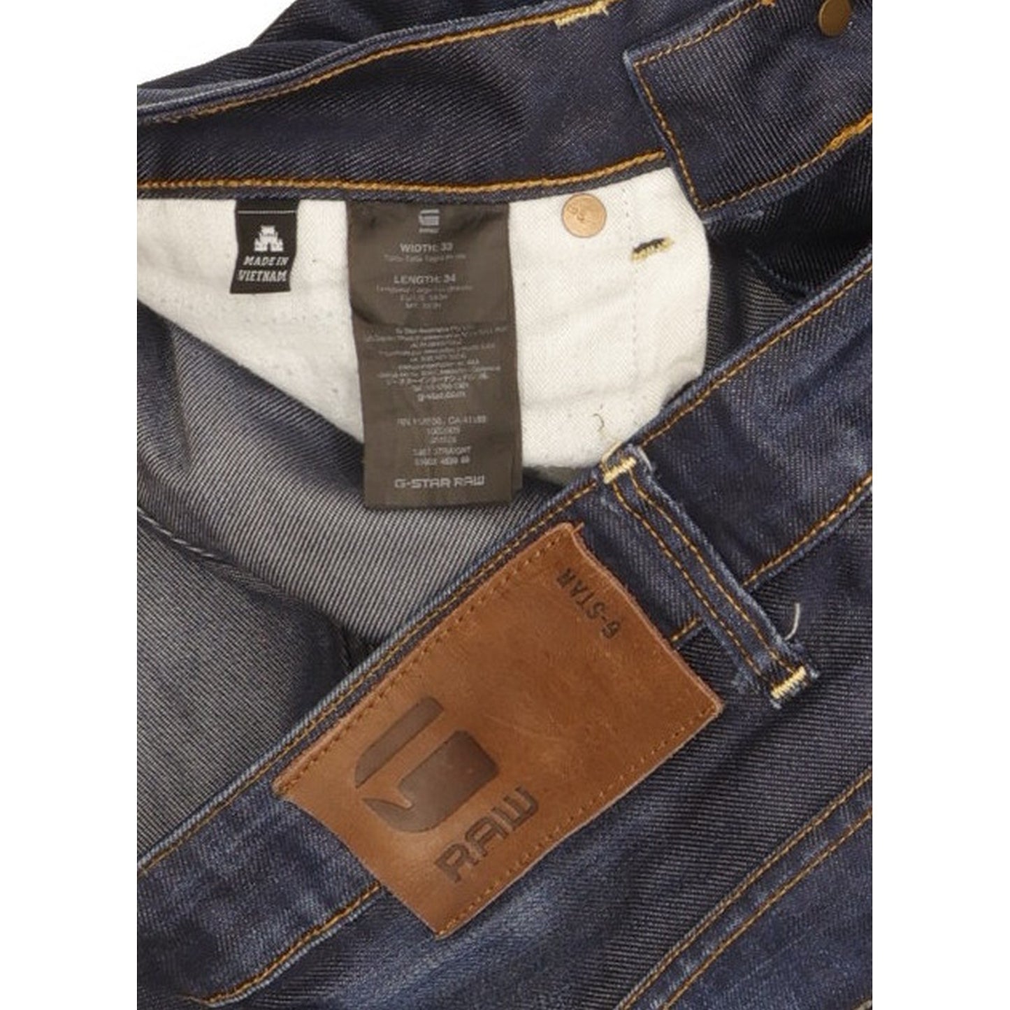 G-Star 3301 Men Blue Straight Regular Jeans W33 L33