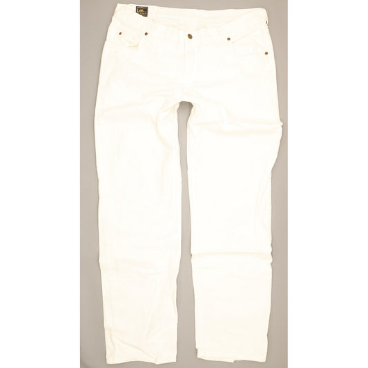 Lee Brooklyn Men White Straight Regular Jeans W38 L34