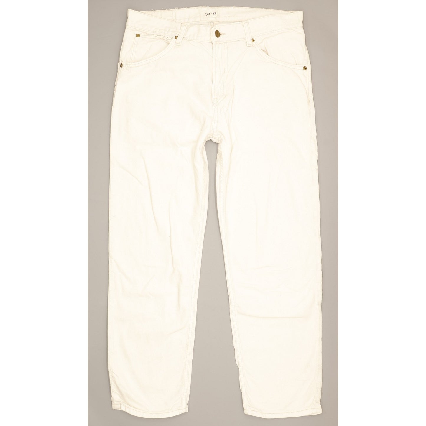 Lee Men White Straight Regular Jeans W34 L28