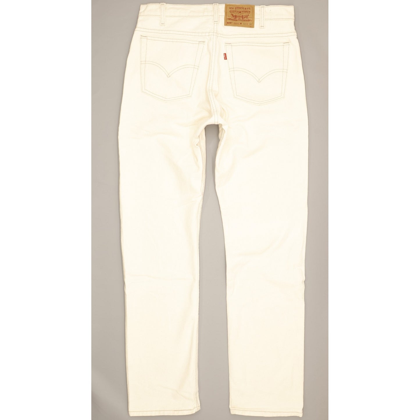 Levi's 505 Made in USA Men Beige Straight Regular Jeans W33 L32
