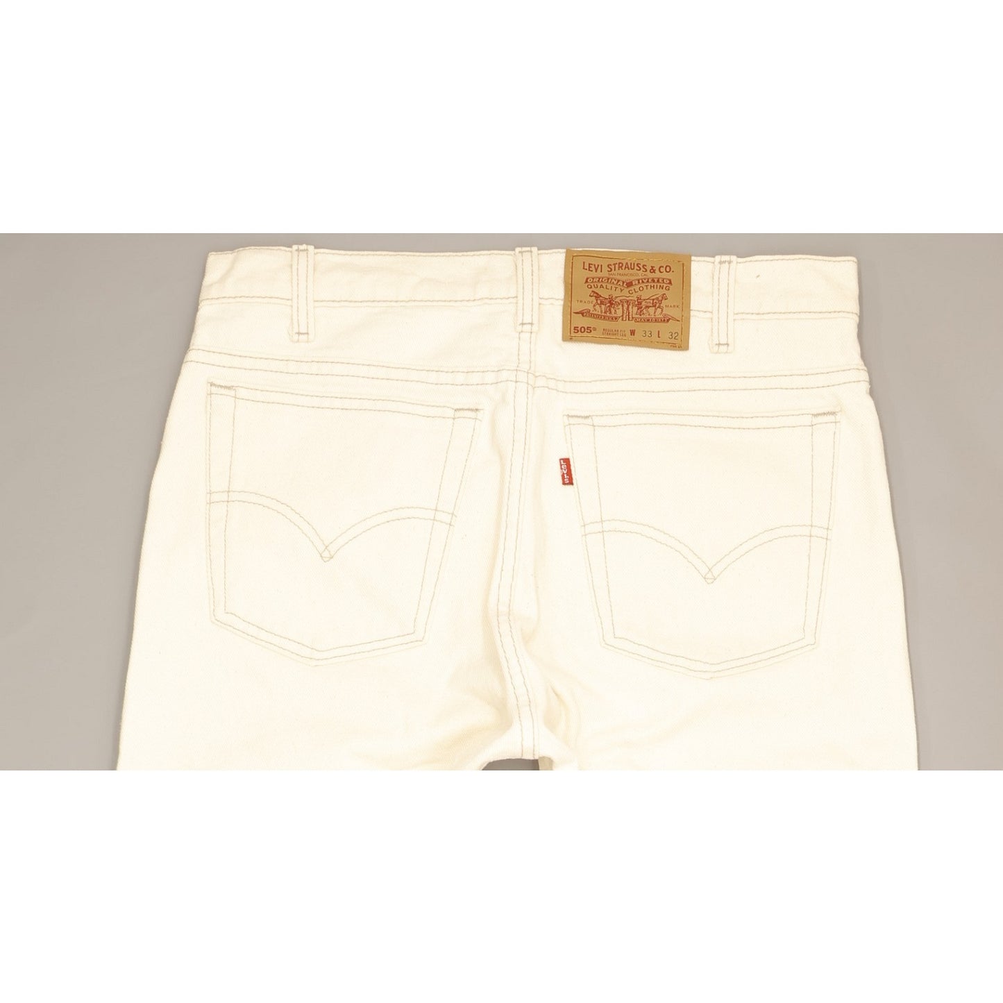 Levi's 505 Made in USA Men Beige Straight Regular Jeans W33 L32
