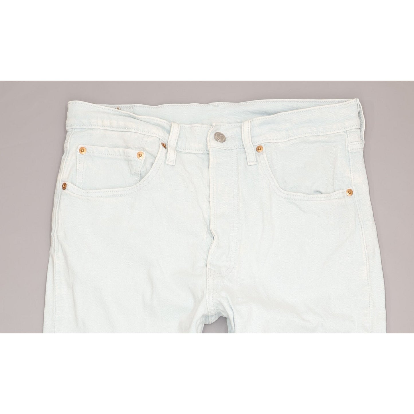 Levi's 501 Blue Straight Regular Stretch Jeans High Waisted W30 L31