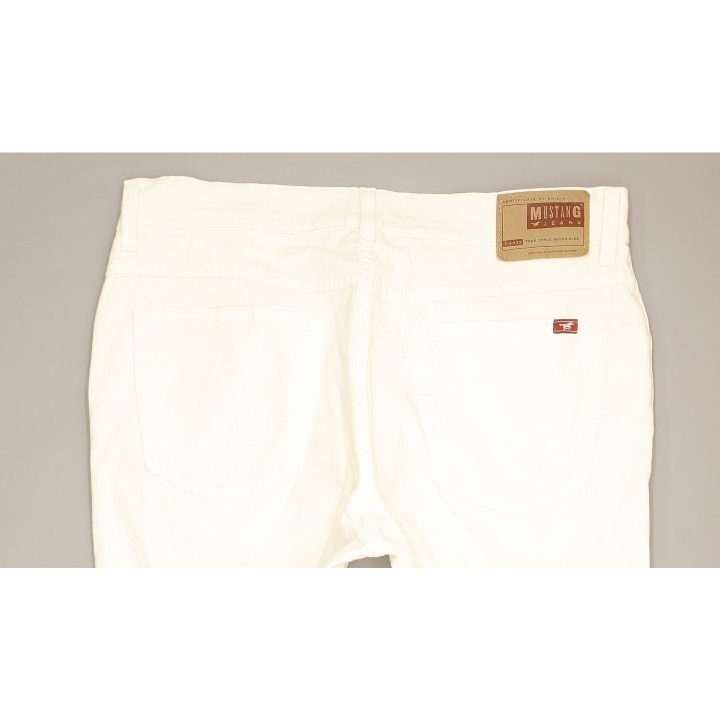 Mustang Tramper Men White Straight Regular Stretch Jeans W35 L29