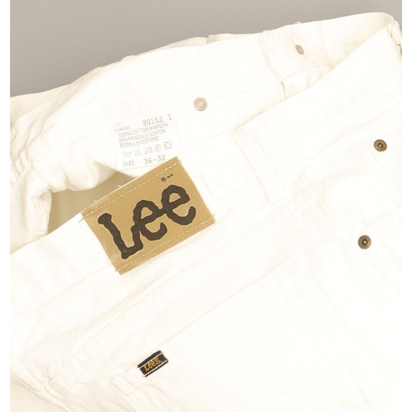Lee Kansas Men White Straight Regular Jeans W36 L32