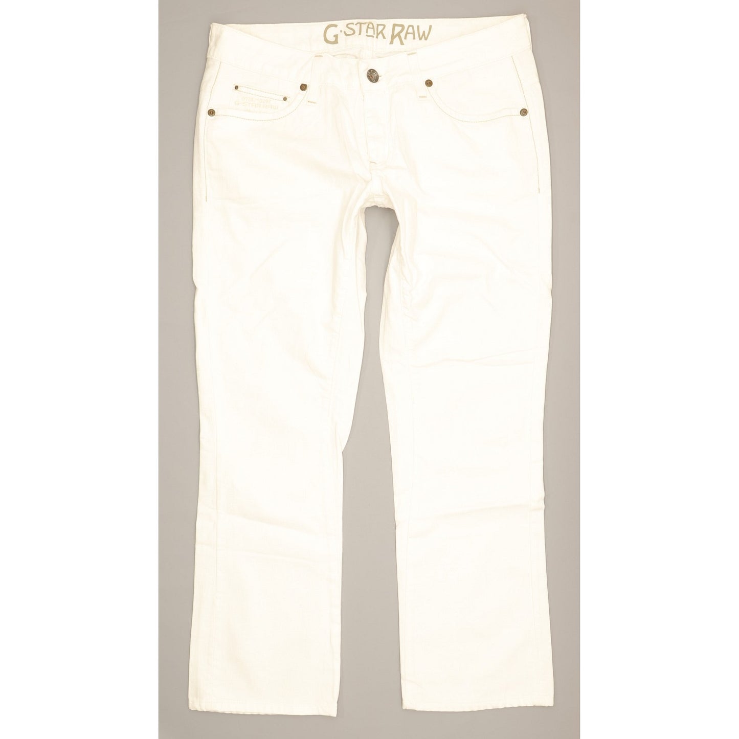 G-Star Reese Women White Straight Regular Jeans W33 L28