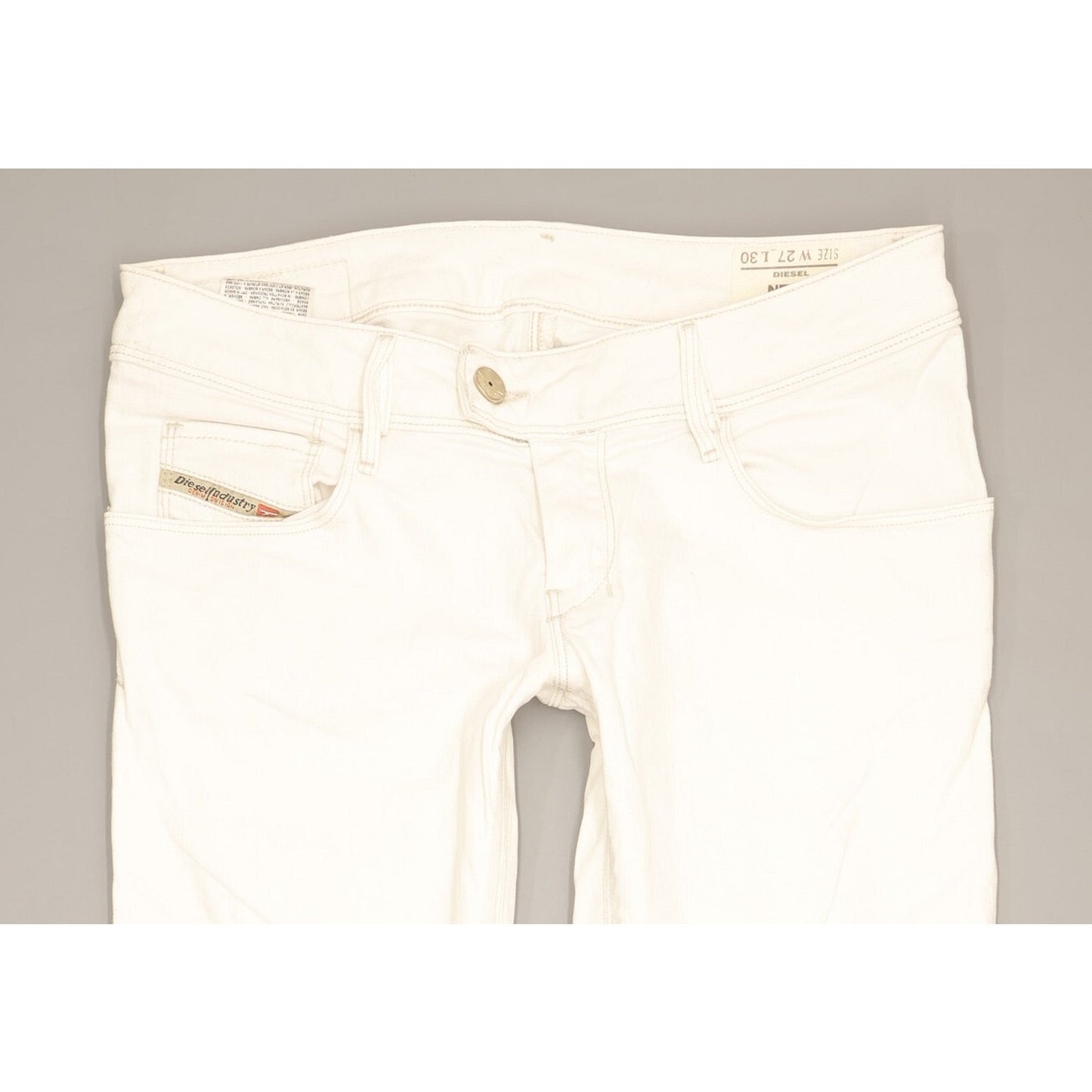 Diesel Nevy Women White Skinny Slim Stretch Jeans W27 L29