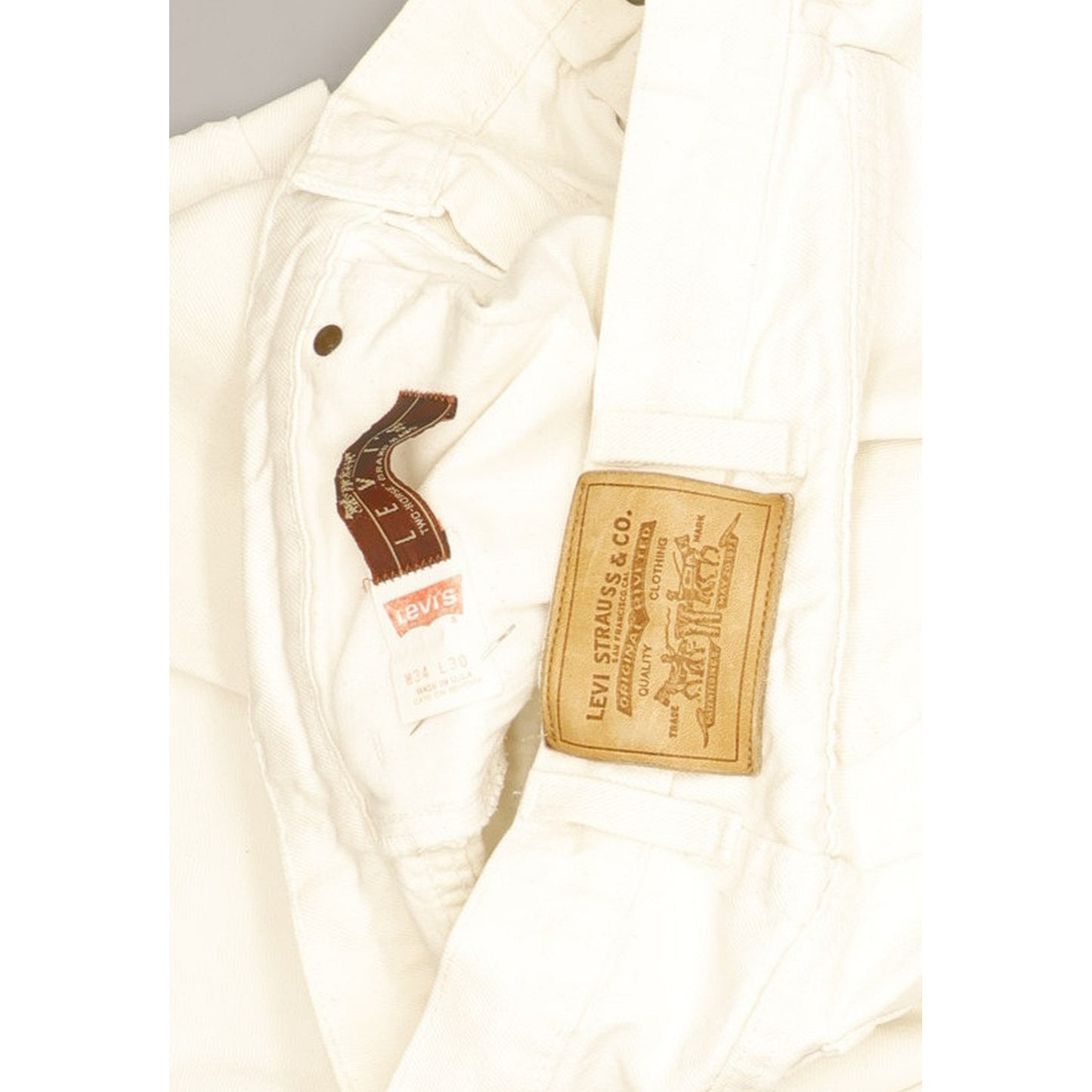 Levi's 549 Made in USA Men White Straight Regular Jeans W34 L29