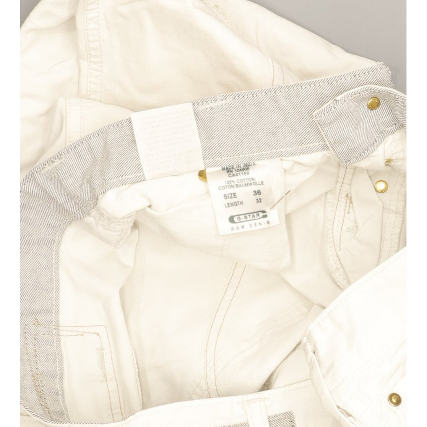 G-Star SC Concept Men White Straight Regular Jeans W36 L31