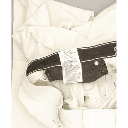 Lee Knox Men White Straight Slim Jeans W31 L34