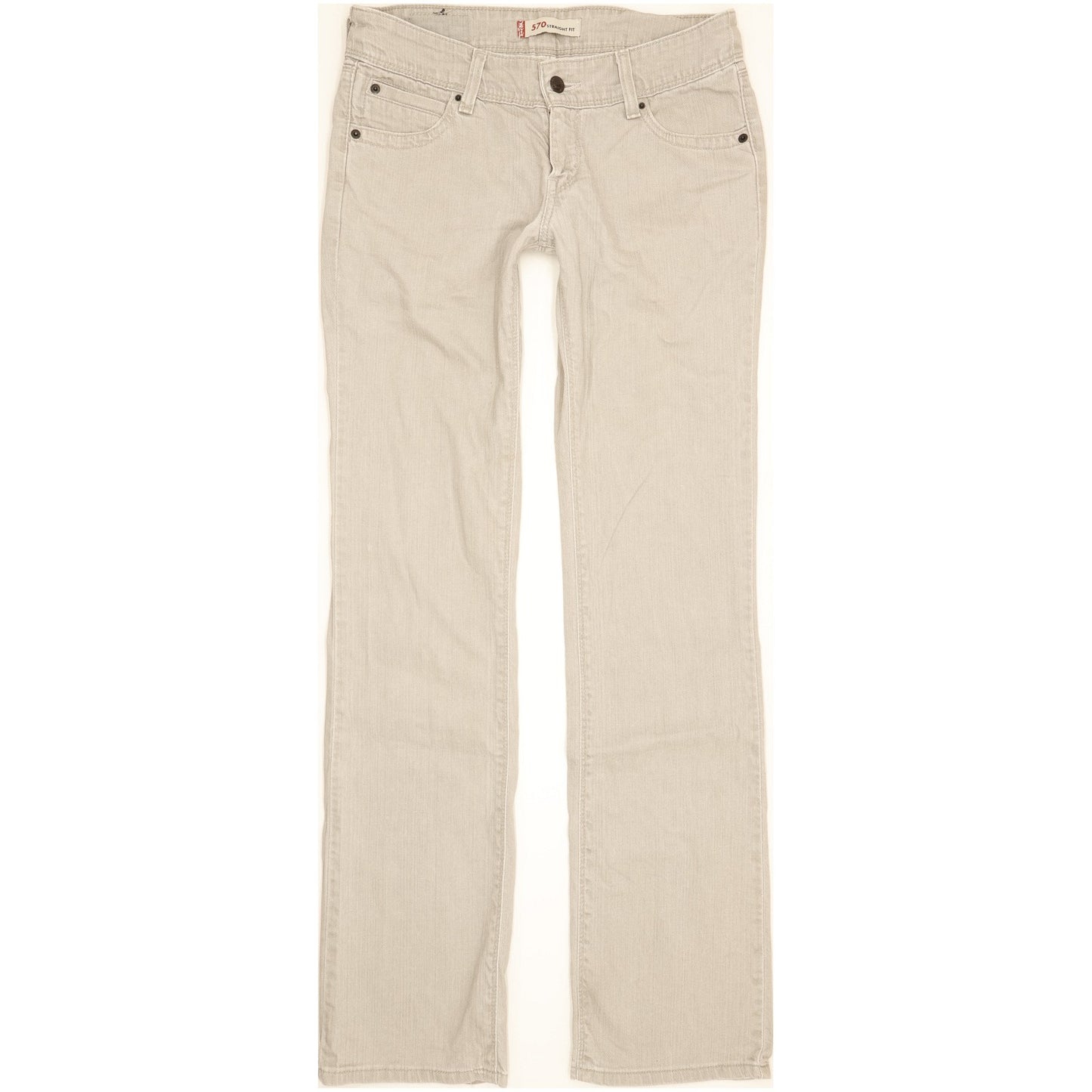 Levi's 570 Men Grey Straight Slim Stretch Jeans W30 L34