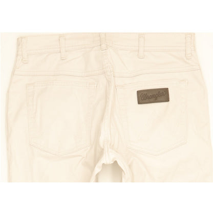 Wrangler Texas Men Beige Straight Slim Stretch Jeans W32 L29