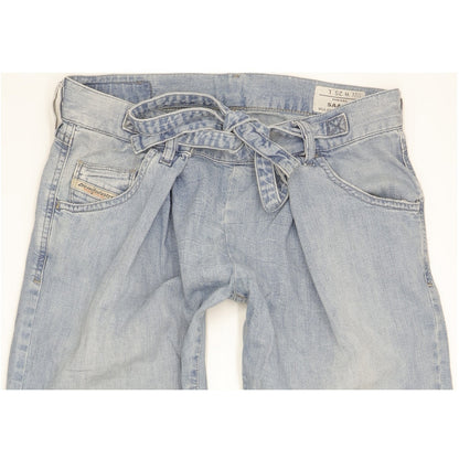 Diesel Saada Women Blue Tapered Loose Stretch Jeans W25 L28