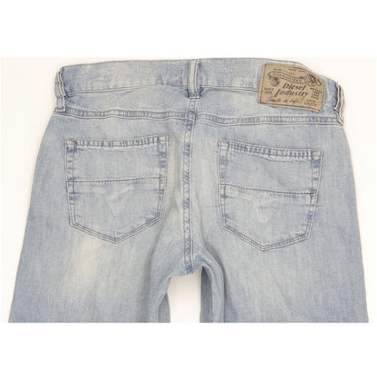 Diesel Saada Women Blue Tapered Loose Stretch Jeans W25 L28