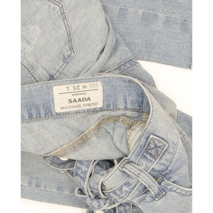 Diesel Saada Women Blue Tapered Loose Stretch Jeans W25 L28