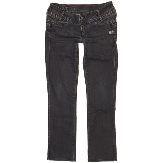 G-Star Berlin Women Black Straight Slim Stretch Jeans W28 L30
