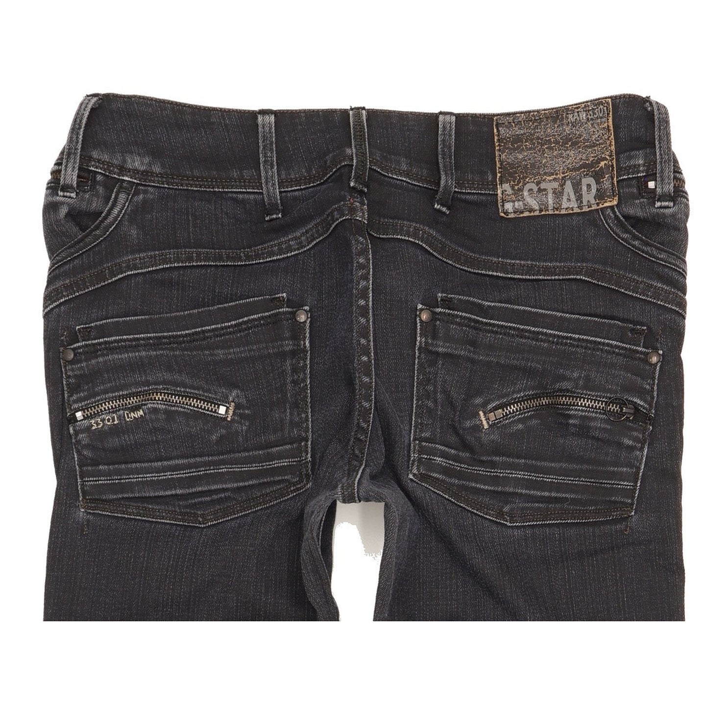 G-Star Berlin Women Black Straight Slim Stretch Jeans W28 L30