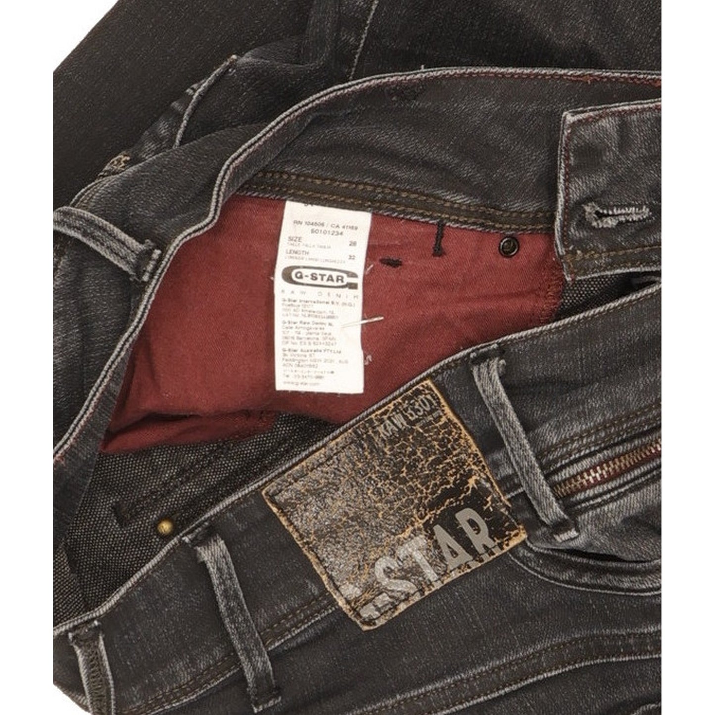 G-Star Berlin Women Black Straight Slim Stretch Jeans W28 L30