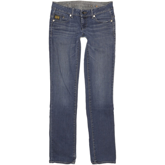 G-Star Women Blue Straight Slim Stretch Jeans W30 L34