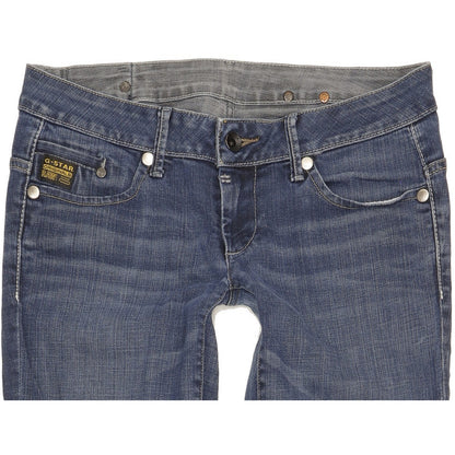 G-Star Women Blue Straight Slim Stretch Jeans W30 L34