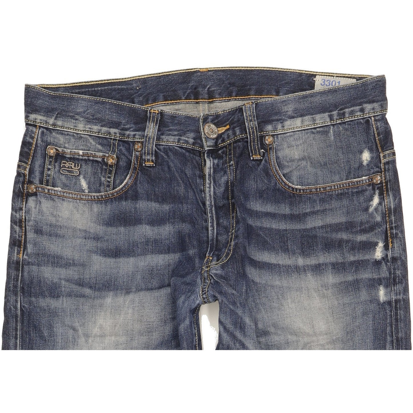 G-Star 3301 Men Blue Straight Regular Jeans W33 L27