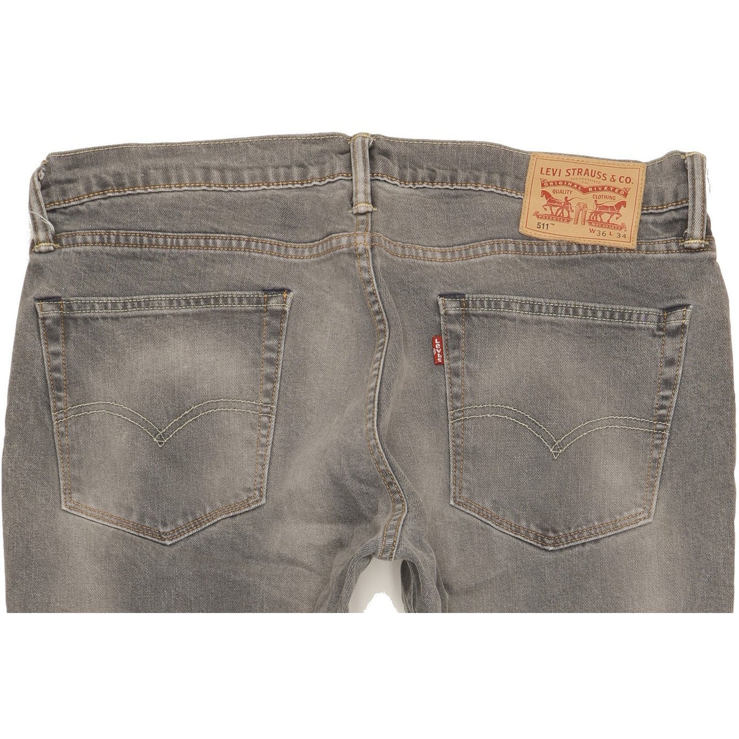 Levi's 511 Men Grey Straight Slim Stretch Jeans W36 L34
