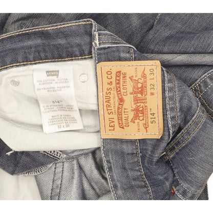 Levi's 514 Men Blue Straight Slim Stretch Jeans W32 L30