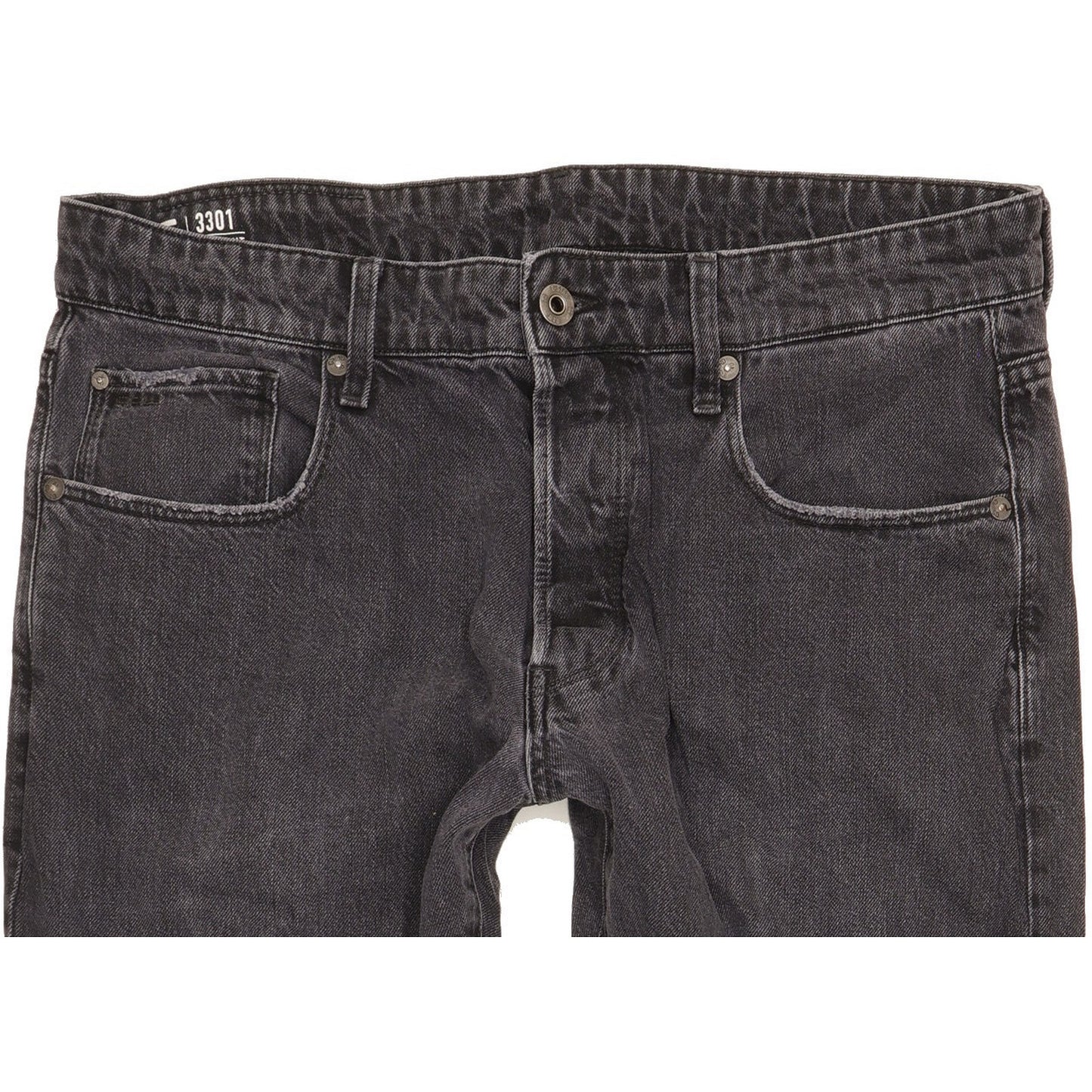 G-Star 3301 Men Blue Straight Slim Jeans W34 L32