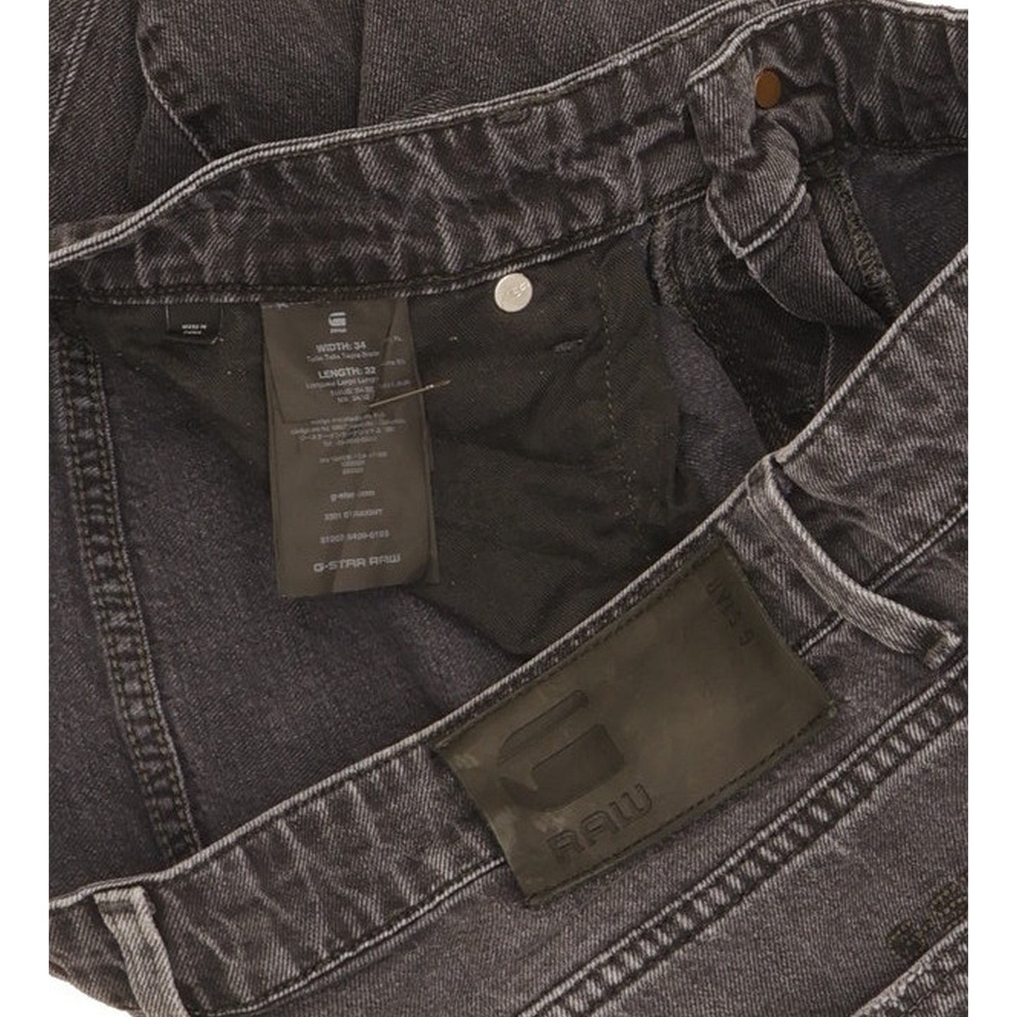 G-Star 3301 Men Blue Straight Slim Jeans W34 L32
