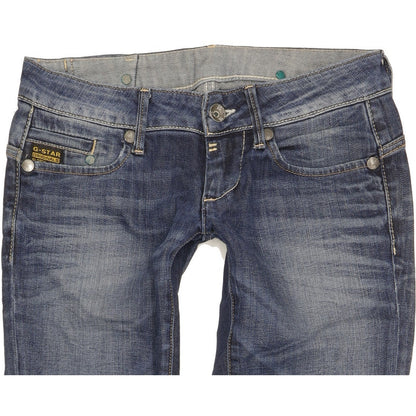 G-Star Midge Women Blue Straight Slim Stretch Jeans W26 L32