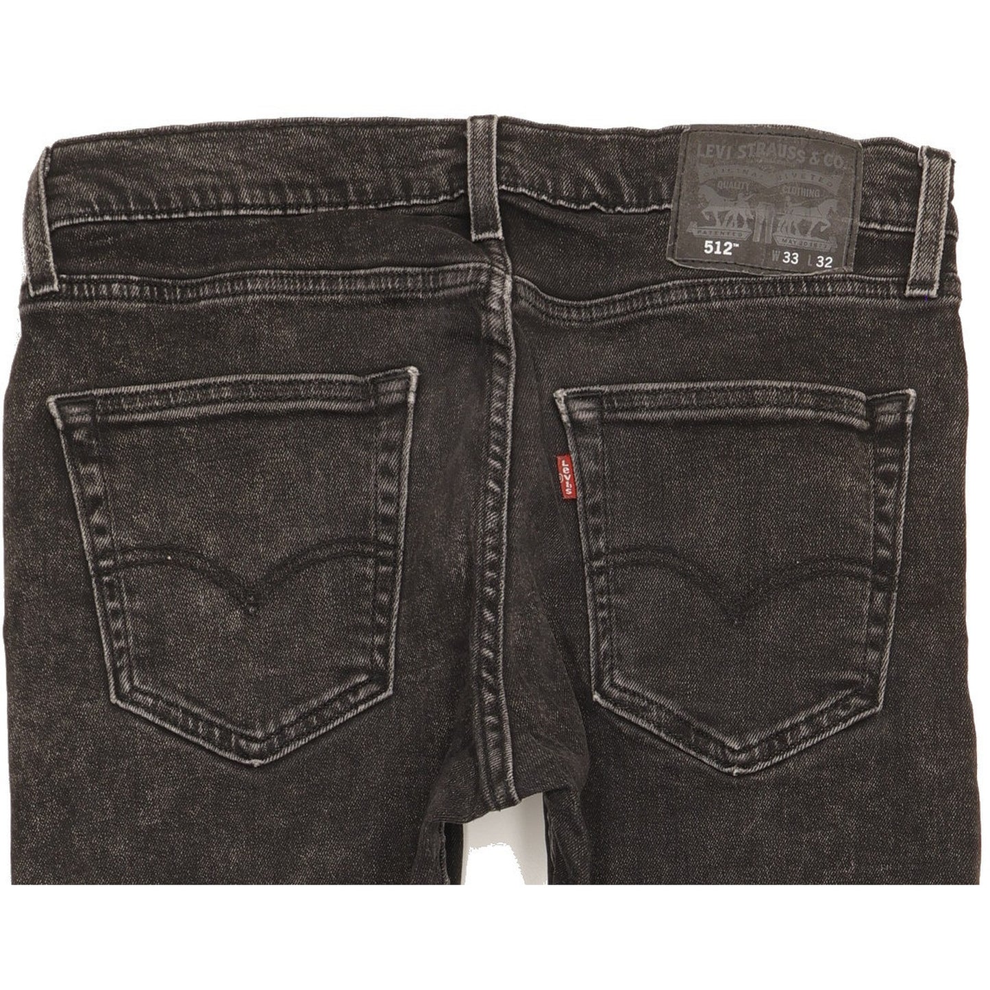 Levi's 512 Men Black Tapered Slim Stretch Jeans W33 L30