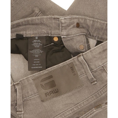 G-Star 3301 Men Grey Straight Loose Stretch Jeans W26 L31