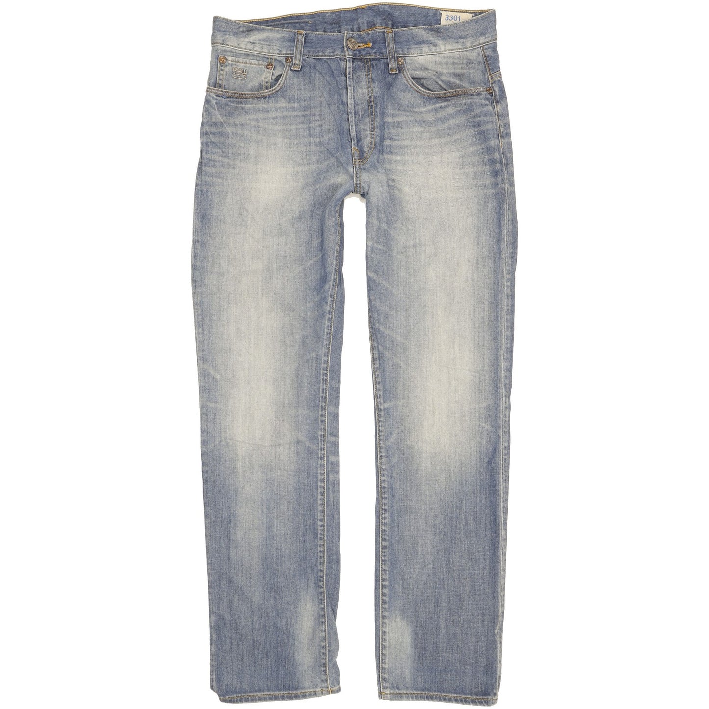 G-Star 3301 Men Blue Straight Regular Jeans W34 L32