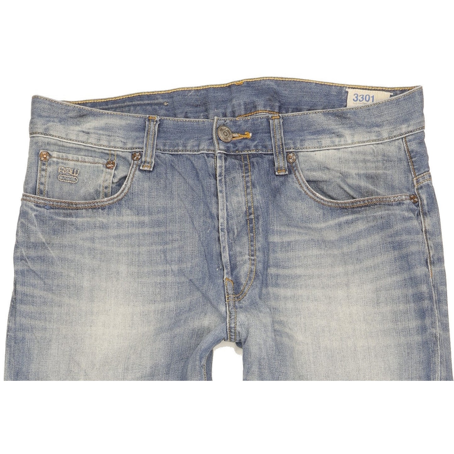 G-Star 3301 Men Blue Straight Regular Jeans W34 L32