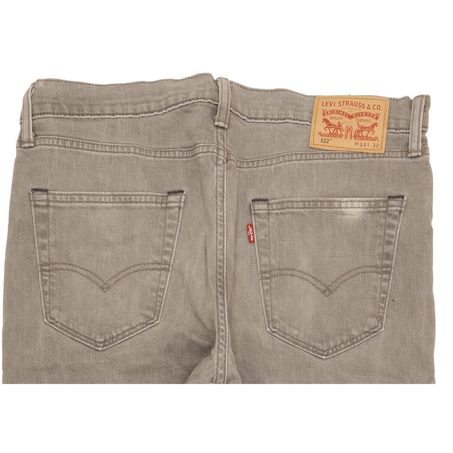 Levi's 522 Men Grey Straight Regular Stretch Jeans W34 L31