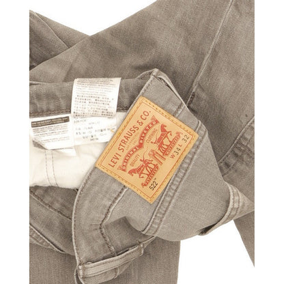 Levi's 522 Men Grey Straight Regular Stretch Jeans W34 L31