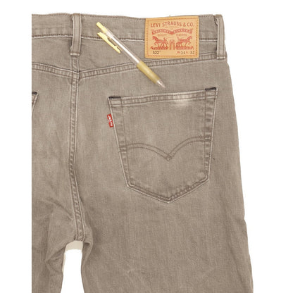 Levi's 522 Men Grey Straight Regular Stretch Jeans W34 L31