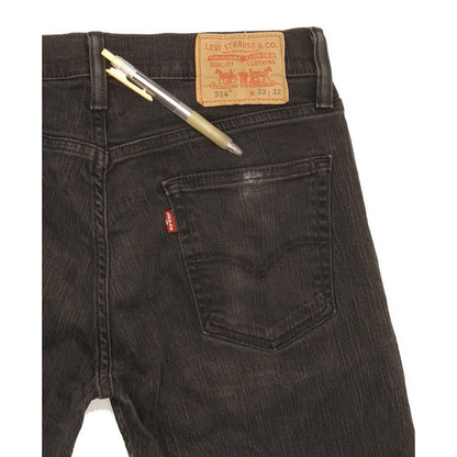 Levi's 514 Men Black Straight Slim Stretch Jeans W33 L31