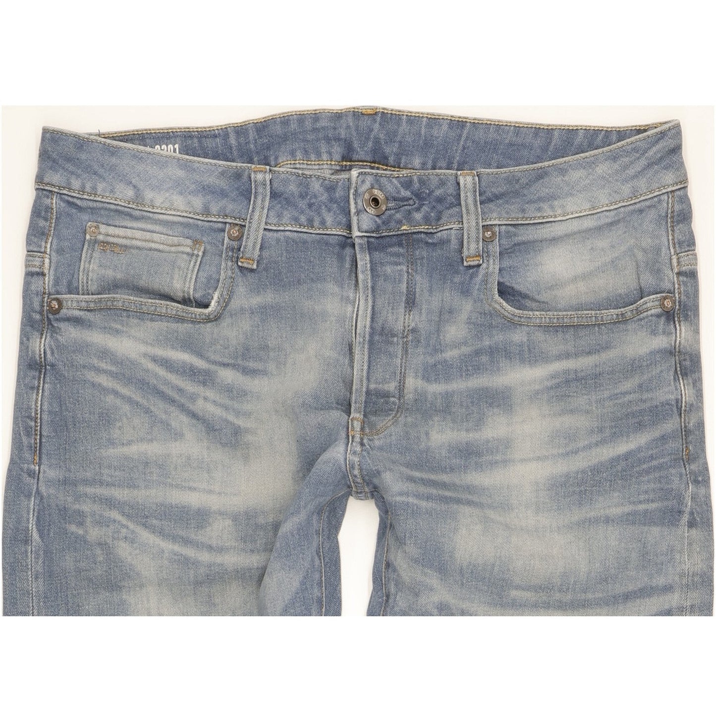 G-Star 3301 Men Blue Tapered Slim Stretch Jeans W33 L32